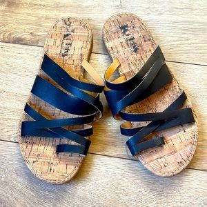 Kirk-Ease Black Sandals Size 8